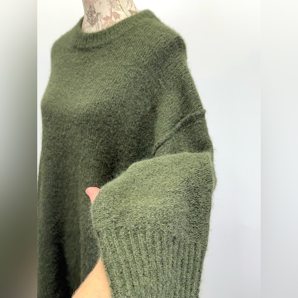 TOPSHOP Hunter green oversized crew neck sweater size XS. - Picture 6 of 16